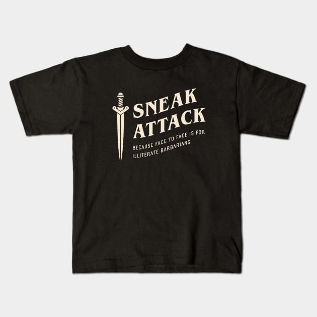 Rogue Sneak Attack Funny Tabletop RPG Kids T-Shirt by pixeptional